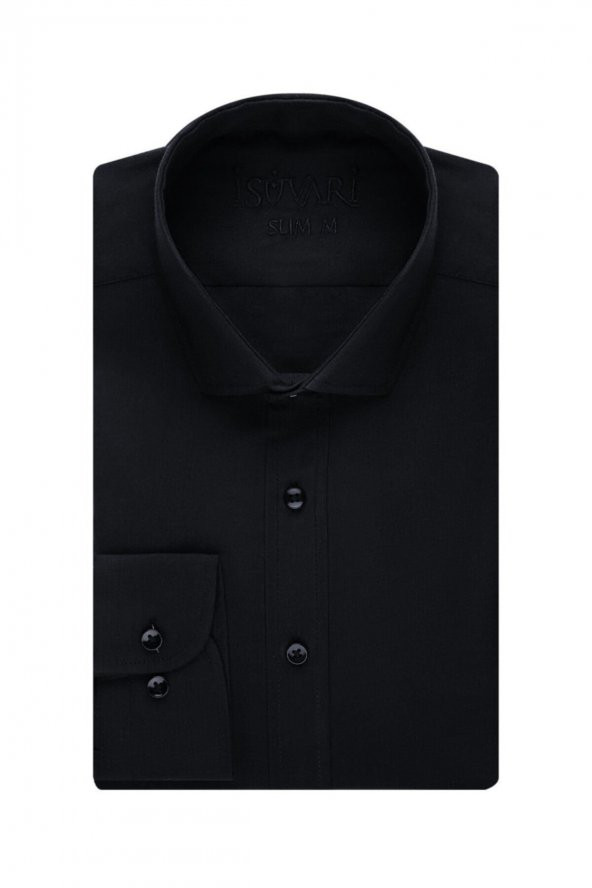 Slim Fit Siyah Erkek Gömlek ürün görseli