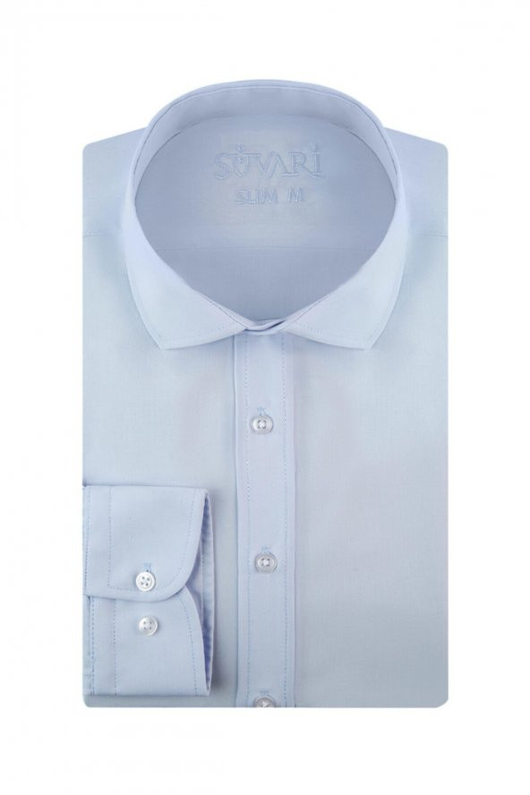 Slim Fit Soluk Mavi Erkek Gömlek