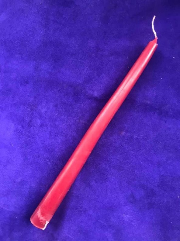 Kırmızı Şamdan Mumu - 26cm x 22mm Şamdan Konik Mum - 6