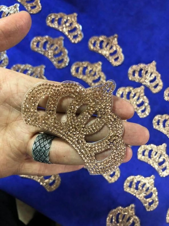 Kristal Sarı Taşlı Taç 8x5 cm - Şapka Kıyafet Taşlı Aksesuar