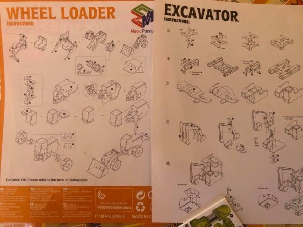 Excavator İş Makinesi 66 Parça 3D Puzzle - Truck Serisi Magic Puzzle - 5