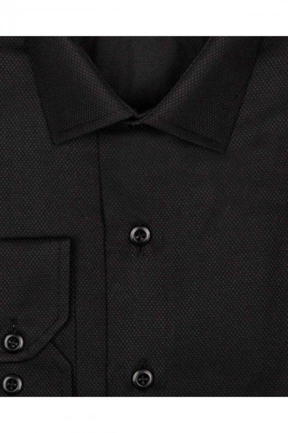 Slim Fit Armür Desenli Erkek Gömlek - 2