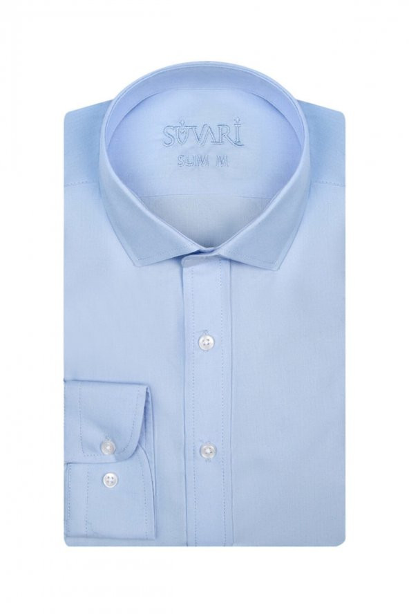 Slim Fit Açık Mavi Erkek Gömlek ürün görseli