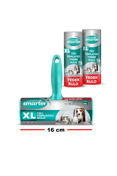 SMARTER XL TÜY TOPLAYICI RULO + 2 YEDEK RULO