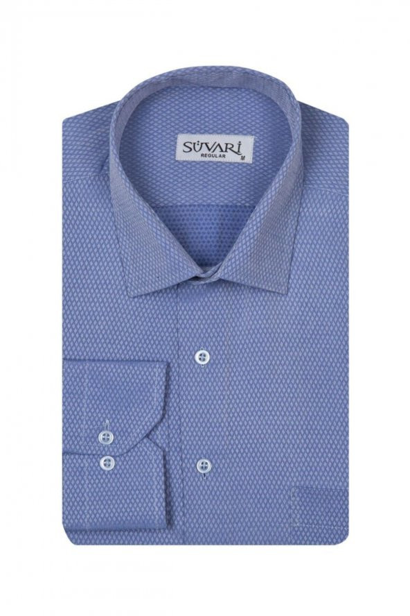 Bol Kesim Armürlü Beyaz Erkek Gömlek - Resim 3