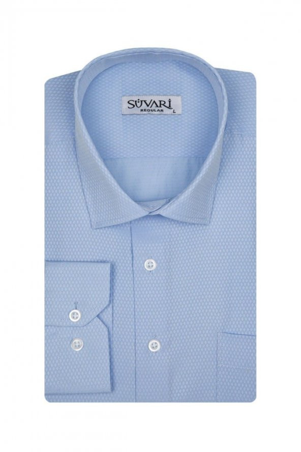 Bol Kesim Armürlü Beyaz Erkek Gömlek - Resim 5