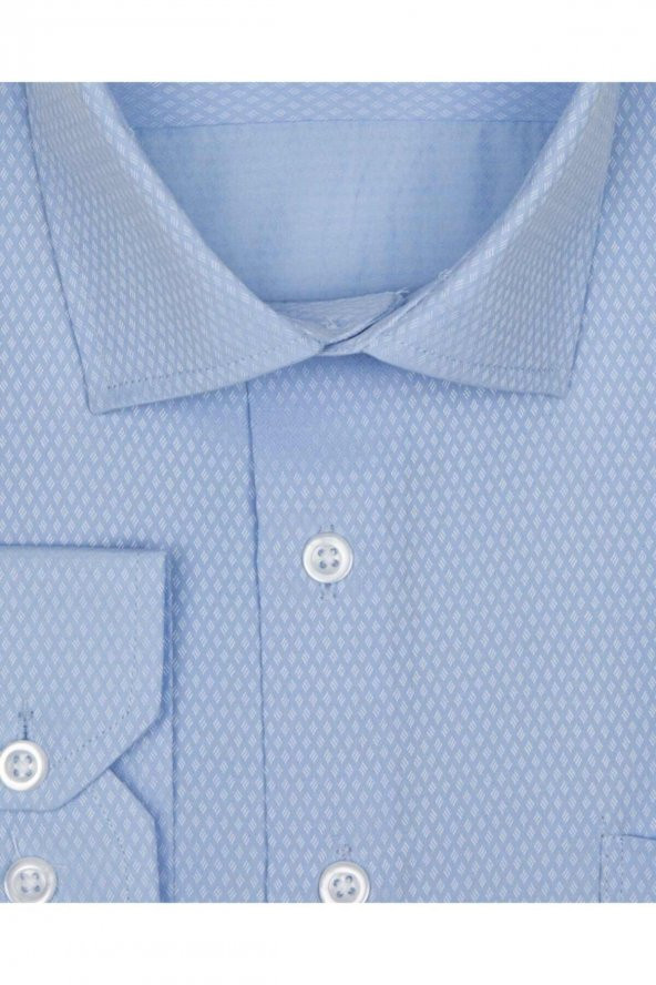 Bol Kesim Armürlü Beyaz Erkek Gömlek - Resim 6