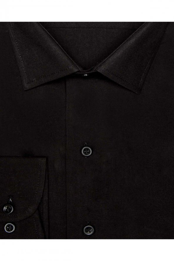 Slim Fit Siyah Erkek Gömlek - 2