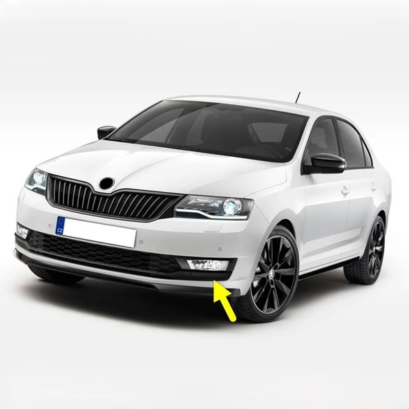Skoda Rapid 2017-2020 Ön Sol Sis Farı Çerçevesi Kromsuz 5JA807681A
