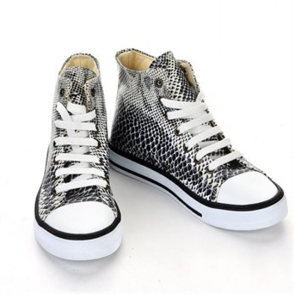 7117 Yılan Derisi Desen Kaydırmaz Taban Sneakers