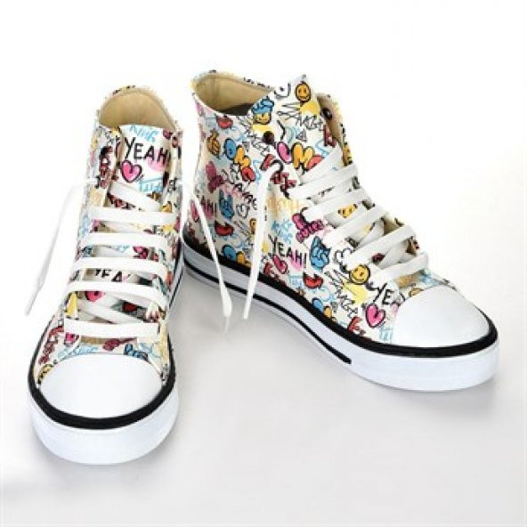 7201 Omg Kiss Unisex Beyaz Sneakers Ayakkabı