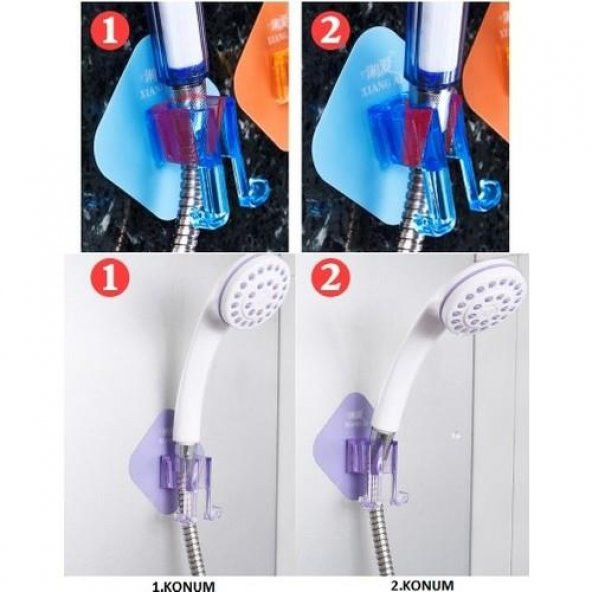 Banyo Duş Başlığı Tutucu ve Lif Askısı Kendinden Yapışkanlı - 3