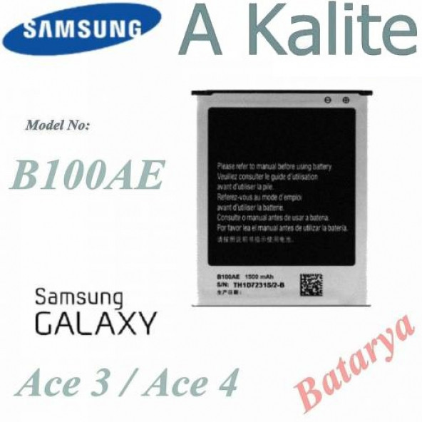 Samsung Galaxy Ace 3 Ace 4 B100Ea Yedek Batarya