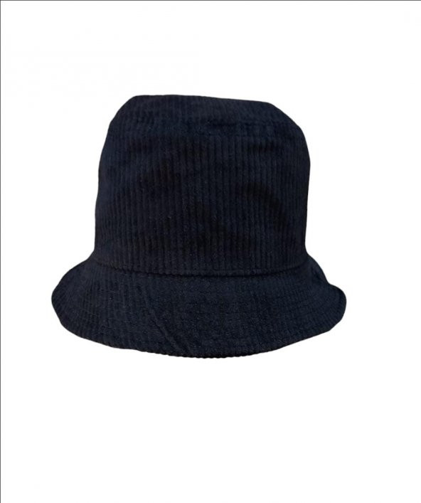 Salarticaret Unısex Siyah Fitilli Kadife Şapka Kışlık Standart