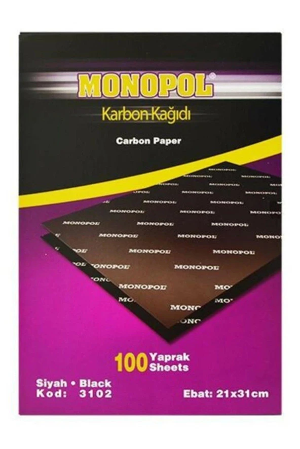 Monopol Karbon Kağıdı A4 Siyah Karbon Kağıdı (100 Lü Paket)