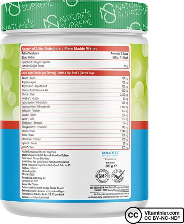 Natures Supreme Collagen Peptides Powder 300 Gr Şeftali - 2
