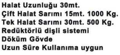 Max Extra 500-1000 Kg Endüstriyel Elektrikli Vinç Monofaze - Resim 2