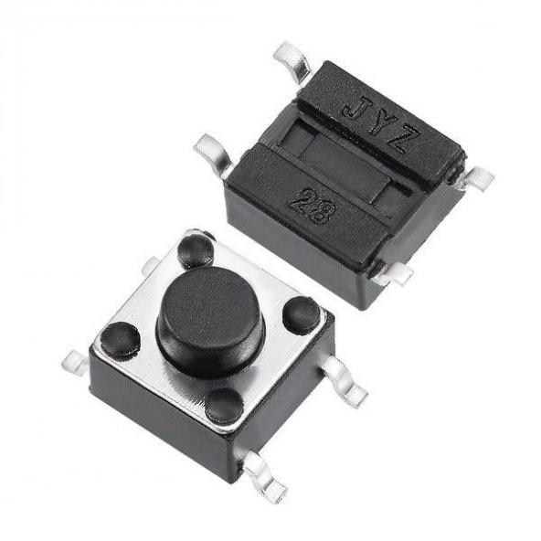 6x6x5mm 4 Pinli SMD Push Buton - 1000 Adet ürün görseli