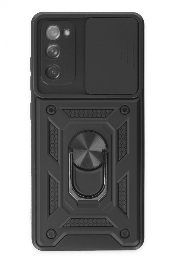 Samsung Galaxy S20 FE Kılıf Pars Lens Yüzüklü Kamera Sürgülü Silikon Kılıf