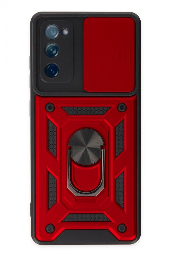 Samsung Galaxy S20 FE Kılıf Pars Lens Yüzüklü Kamera Sürgülü Silikon Kılıf - Resim 4