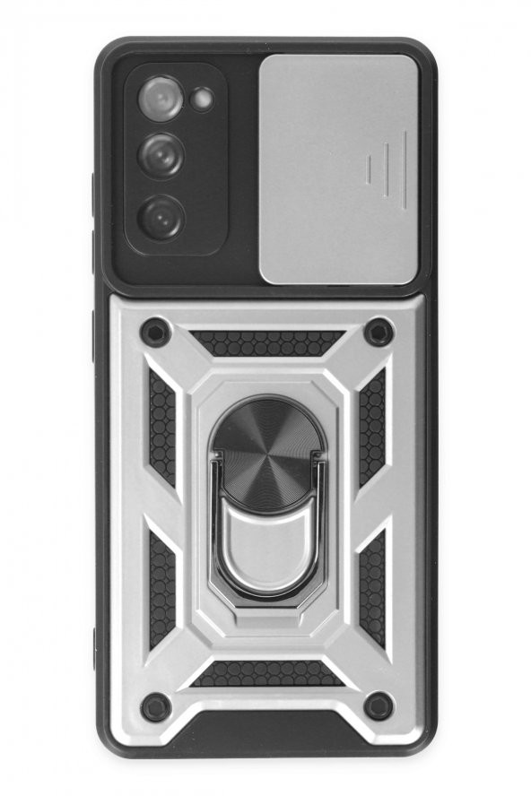 Samsung Galaxy S20 FE Kılıf Pars Lens Yüzüklü Kamera Sürgülü Silikon Kılıf - Resim 6