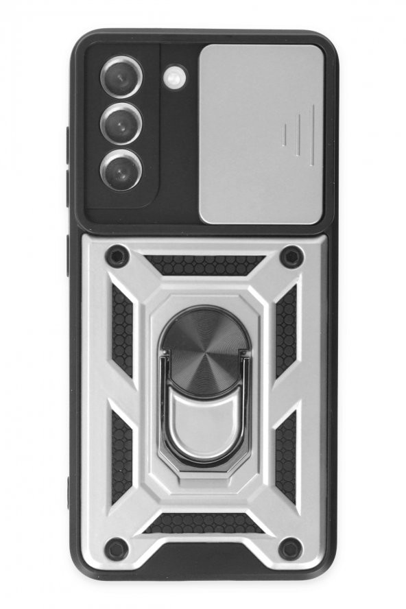 Samsung Galaxy S21 FE Kılıf Pars Lens Yüzüklü Kamera Sürgülü Silikon Kılıf - Resim 6