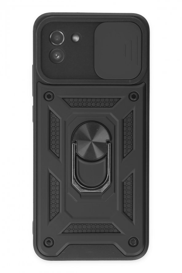Samsung Galaxy A03 Kılıf Pars Lens Yüzüklü Kamera Sürgülü Silikon Kılıf - 1