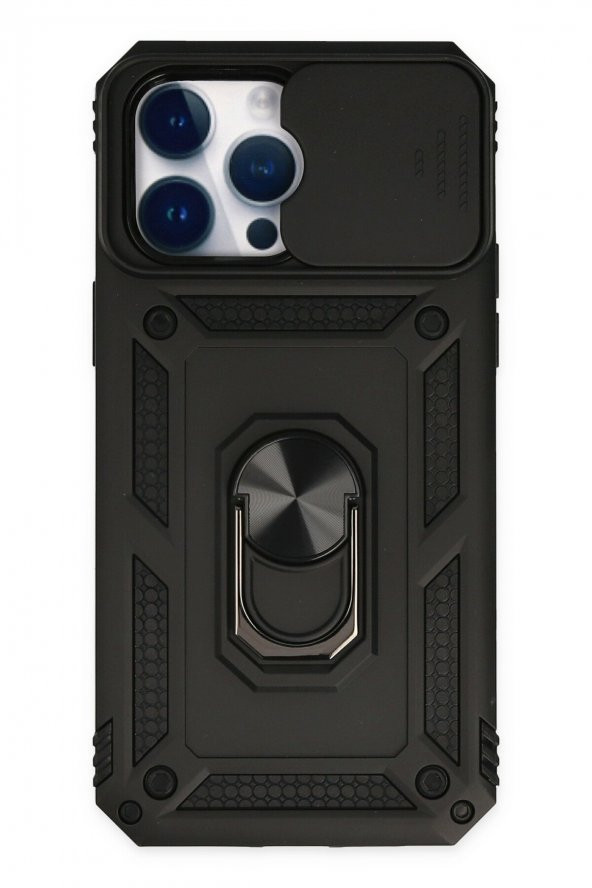 iPhone 14 Pro Max Kılıf Pars Lens Yüzüklü Kamera Sürgülü Silikon Kılıf ürün görseli 1