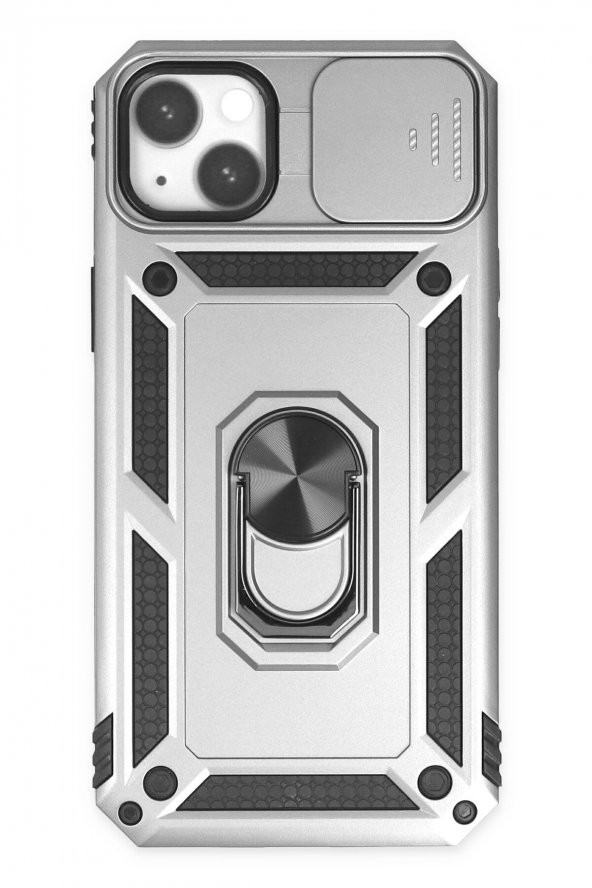 iPhone 14 Plus Kılıf Pars Lens Yüzüklü Kamera Sürgülü Silikon Kılıf - 8