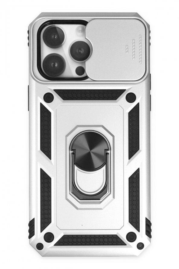 iPhone 14 Pro Kılıf Pars Lens Yüzüklü Kamera Sürgülü Silikon Kılıf - 8