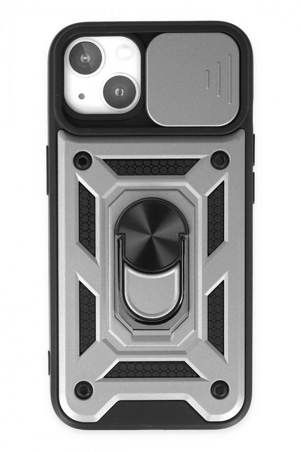 iPhone 14 Kılıf Pars Lens Yüzüklü Kamera Sürgülü Silikon Kılıf - Resim 8