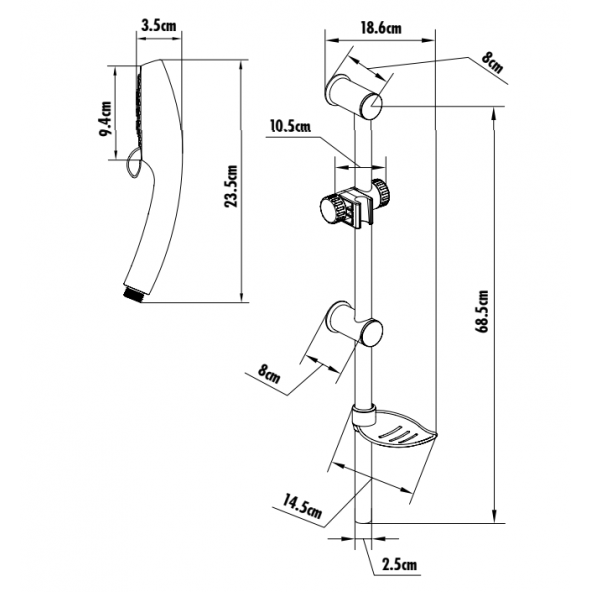 Creavit SH415 Sürgülü Duş Sistemi - 2