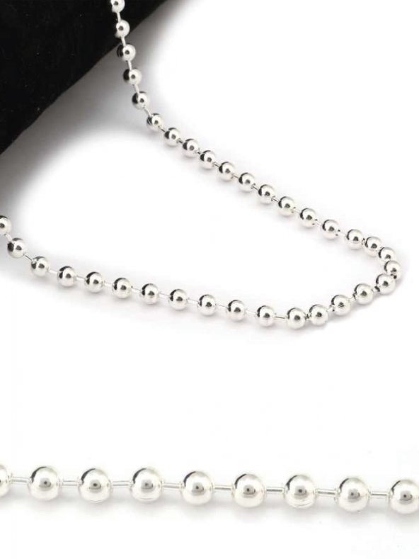 925 Ayar Gümüş Unisex Tırnak Makası Model Gümüş Top Zincir 4 Mm