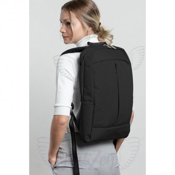 northern fashion 15.6" Notebook Bilgisayar Laptop Sırt Çantası Su Geçirmez Kumaş Ve Fermuarlı Siyah - 2