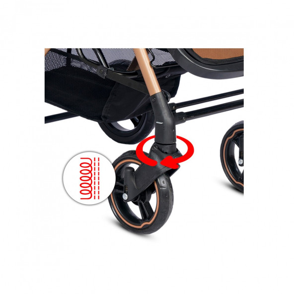4 Baby Active Gold Plus Çift Yönlü Bebek Arabası Kahve - 6