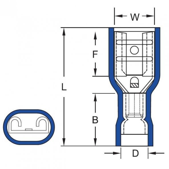GFFD2638 Tam İzoleli Dişi Faston Kablo Ucu 100 Adet - 2