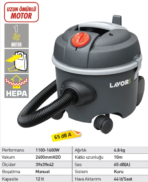 Lavor Silent FR Kuru Vakum Makinesi Süper Sessiz - 2