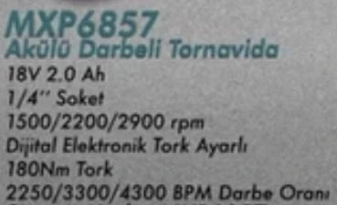 Max EXtra MXP 6857 18 V 2 Ah Akülü Darbeli Vidalama Kömürsüz - 2