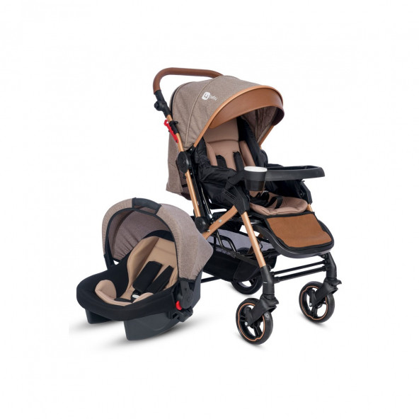 4 Baby Active Gold Plus Travel Sistem Bebek Arabası Kahverengi