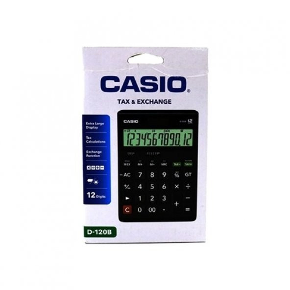 Casıo D-120 B Masa Üstü Hesap Makinesi 12 Hane