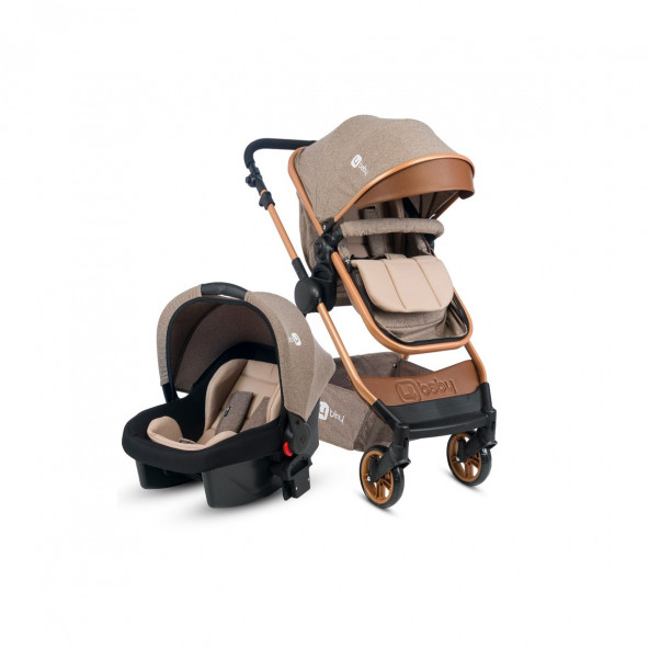 4 Baby Comfort Gold Travel Sistem Bebek Arabası Pusetli Kahverengi