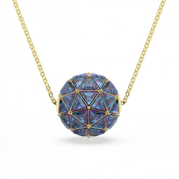 5629228 Swarovski Kolye Curiosa : Pendant Triangle Cut, Blue Gold Tone Plated