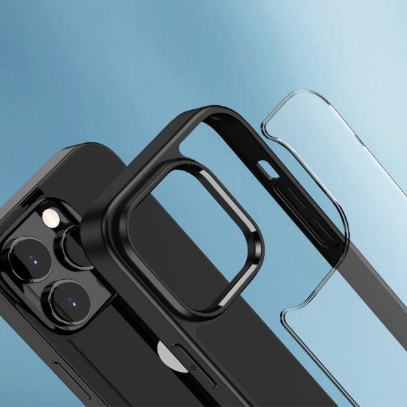 BİKAPAK ELIT CRYSTAL IPHONE 14 PRO MAVİ KAPAK - 4
