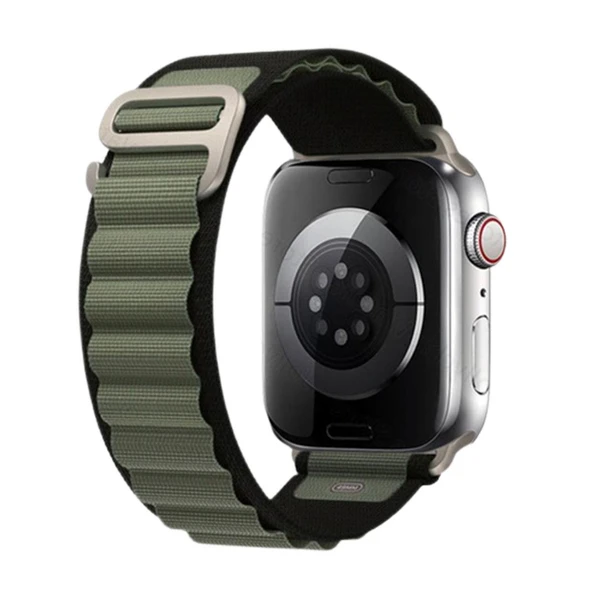 E2M APPLE WATCH 38-40-41MM KRD-26 ALPINE ÇİFT RENKLİ YEŞİL KORDON