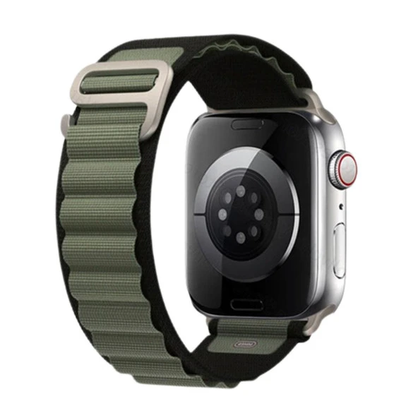 E2M APPLE WATCH 42-44-45-49MM KRD-26 ALPINE ÇİFT RENKLİ YEŞİL KORDON ürün görseli 1
