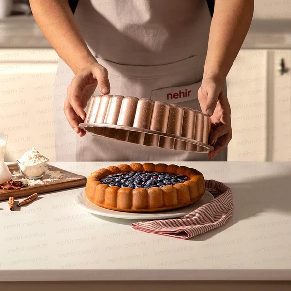 Nehir Papatya Rose Gold 26 cm Döküm Kek Tart Kalıbı - 2