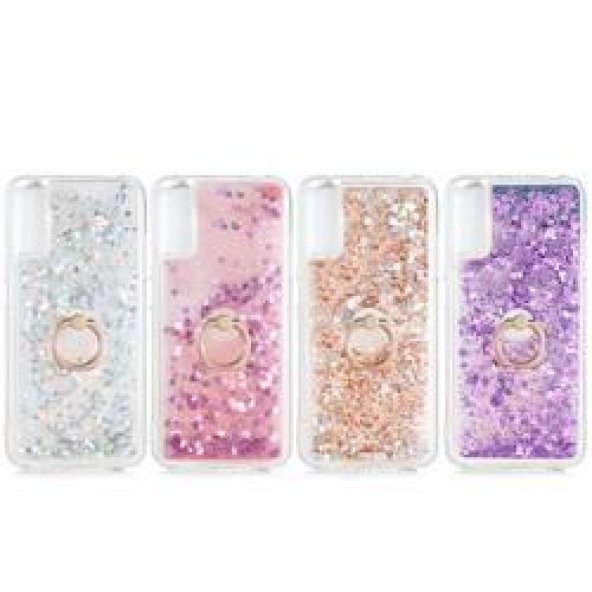 Samsung Galaxy A70 Kılıf Sulu Simli Akışkan Silikon - Resim 3