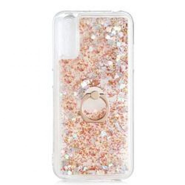 Samsung Galaxy A70 Kılıf Sulu Simli Akışkan Silikon - Resim 4