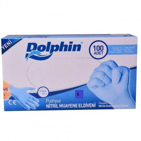 Dolphin Pudrasız Nitril Eldiven Mavi L  - V