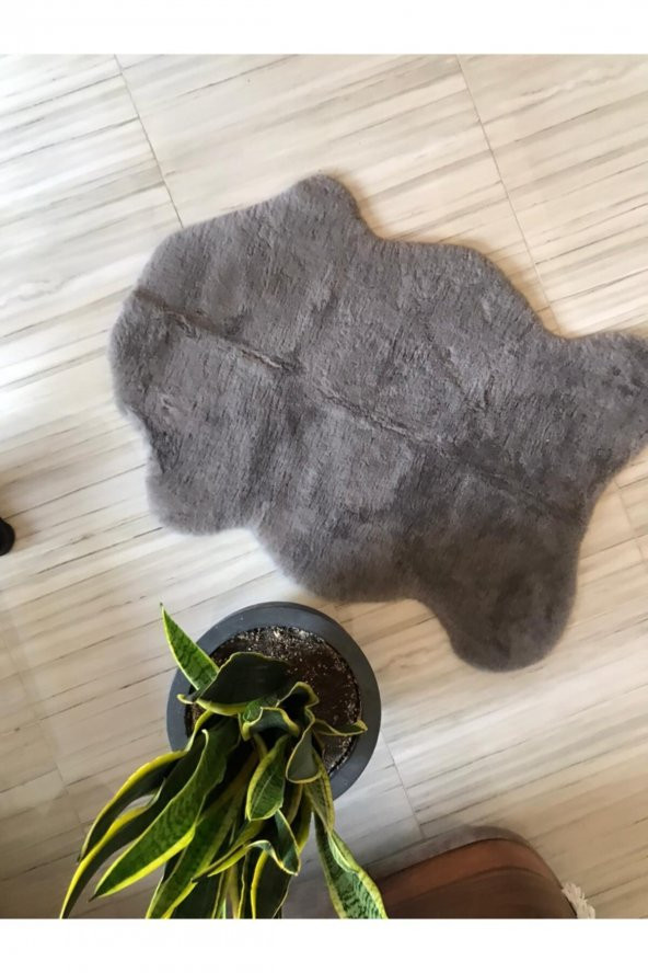 70x100 Peluş Post Halı Antrasit Rengi